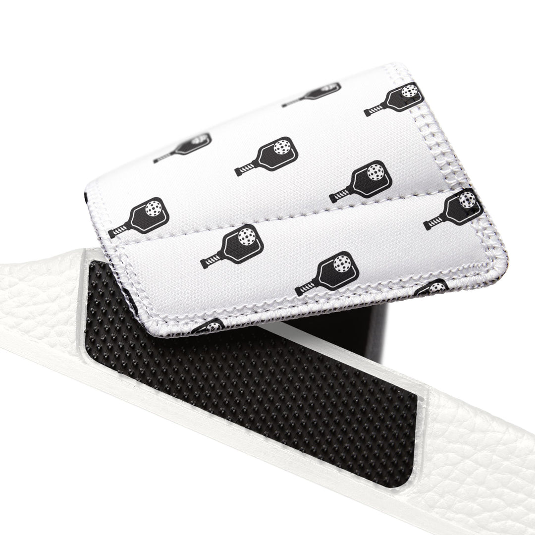 Women's Removable-Strap Slides B+W Mini Paddle Pattern