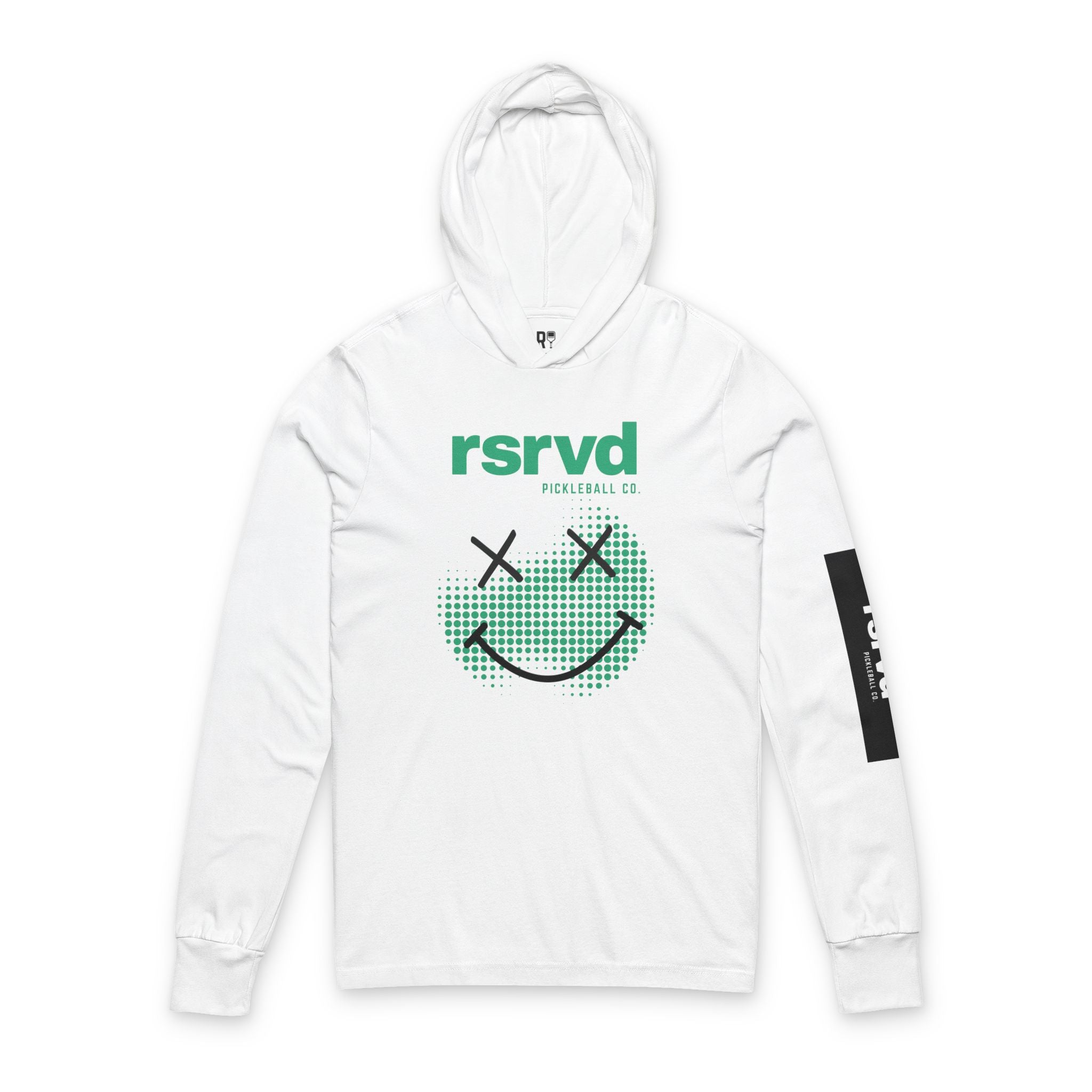 “Smiley Face” Long Sleeve Hooded Tee – Lightweight Layer RSRVD Pickleball