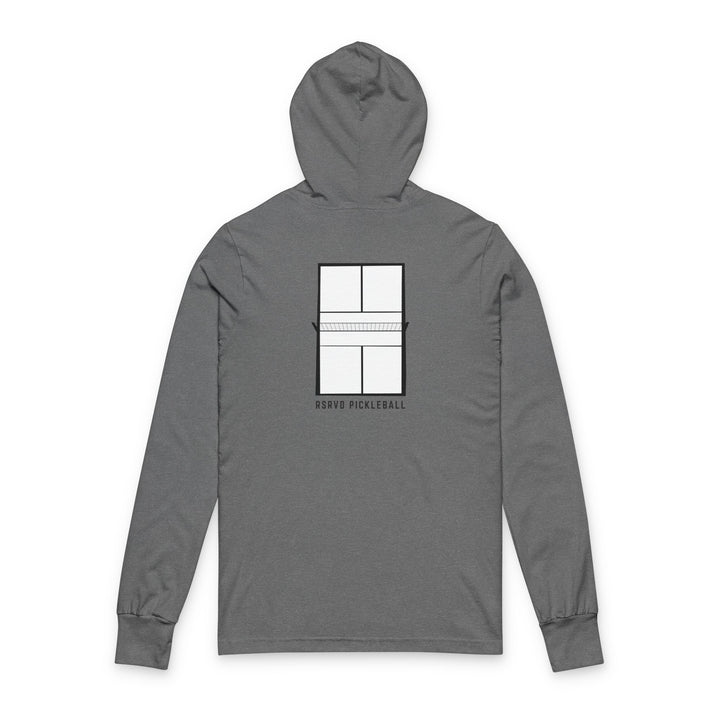 CURSIVE 01 Long Sleeve Hooded Tee – Lightweight Layer - COURT BACK RSRVD Pickleball