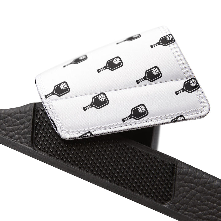 Women's Removable-Strap Slides B+W Mini Paddle Pattern