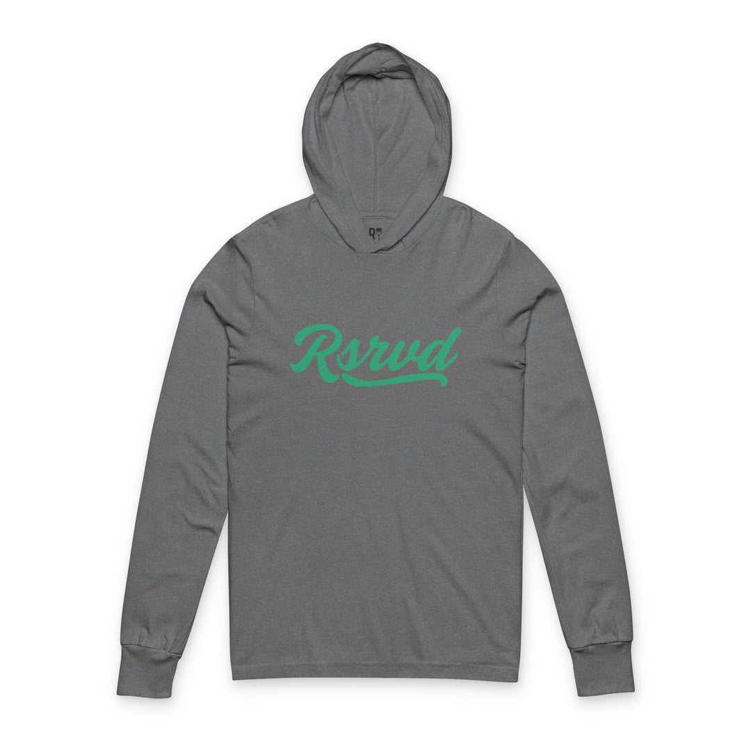 CURSIVE 01 Long Sleeve Hooded Tee – Lightweight Layer - COURT BACK RSRVD Pickleball