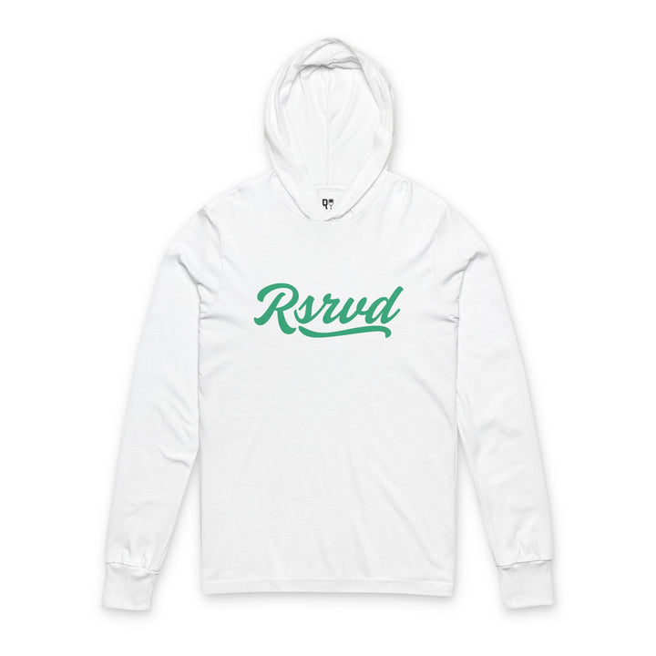 CURSIVE 01 Long Sleeve Hooded Tee – Lightweight Layer - COURT BACK RSRVD Pickleball