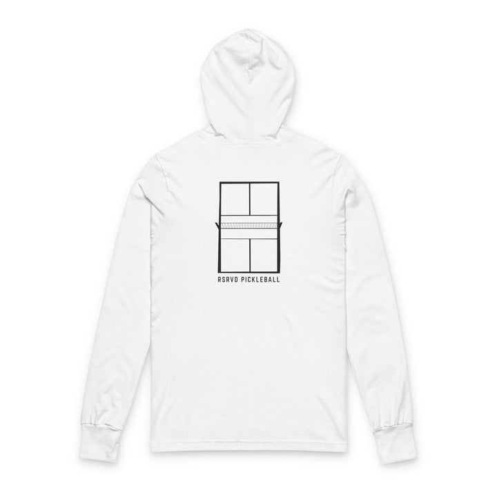 CURSIVE 01 Long Sleeve Hooded Tee – Lightweight Layer - COURT BACK RSRVD Pickleball