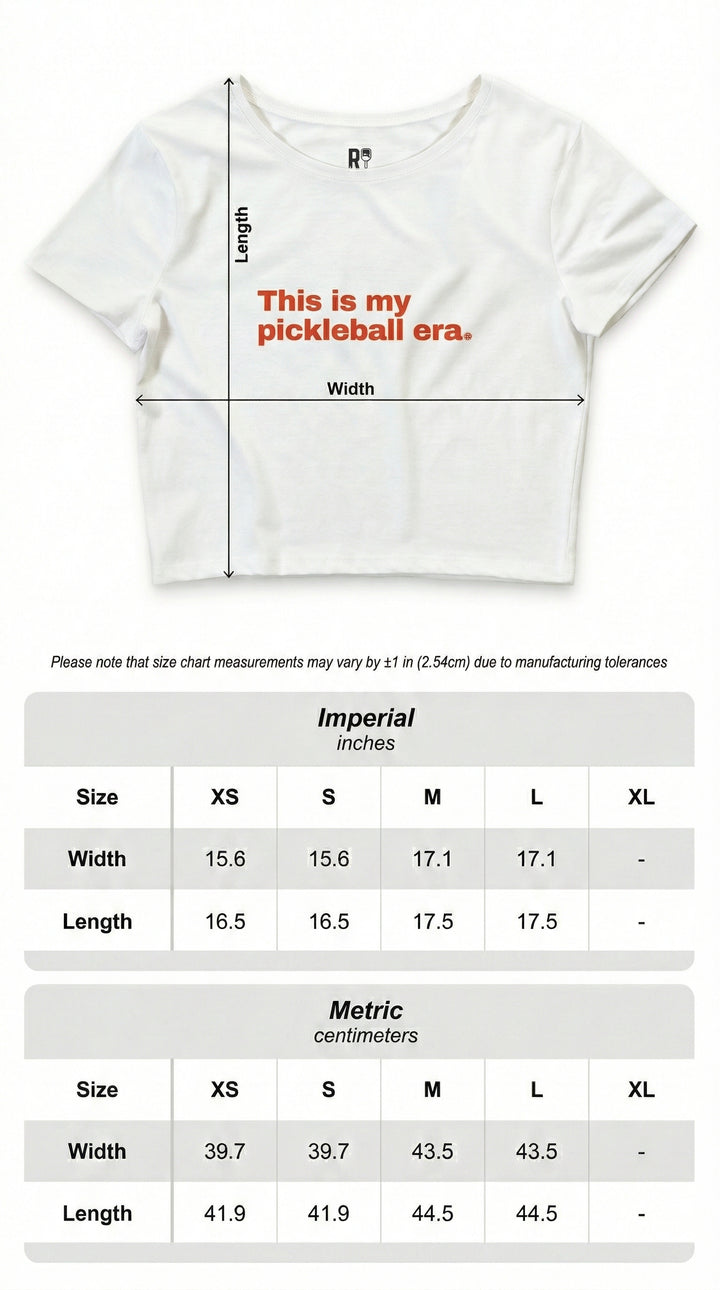 Pickleball Era Cropped Tee – Red Text RSRVD Pickleball