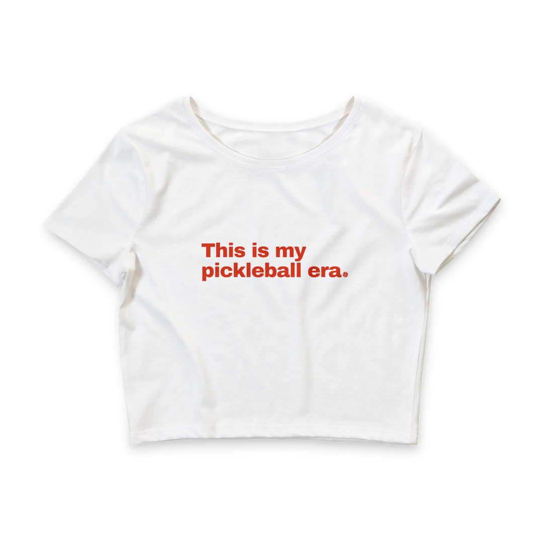 Pickleball Era Cropped Tee – Red Text