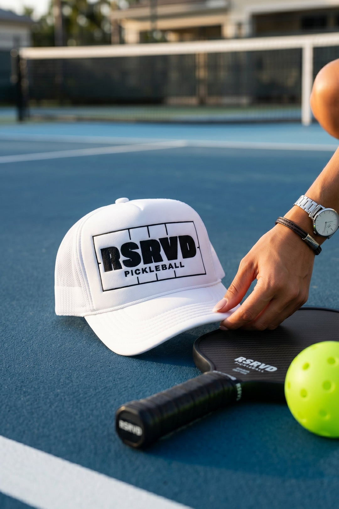 White cap with &