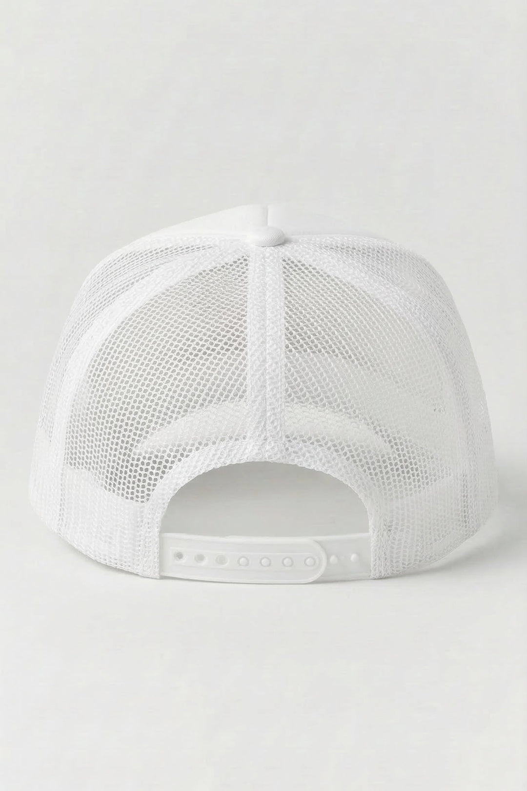 White mesh cap on a white background