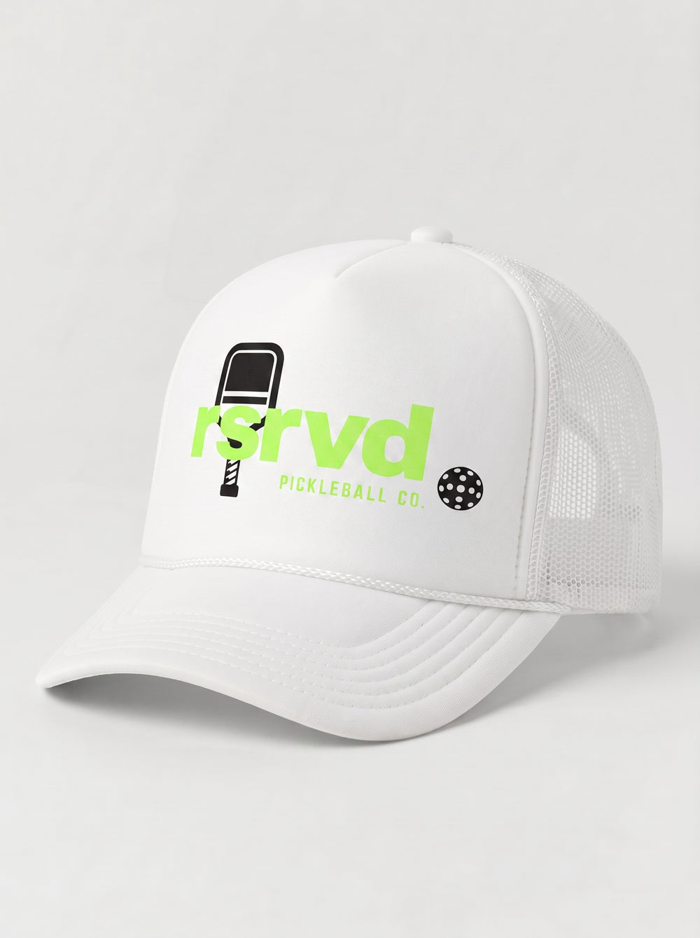 RSRVD Lowercase Trucker Hat Neon Green RSRVD Pickleball