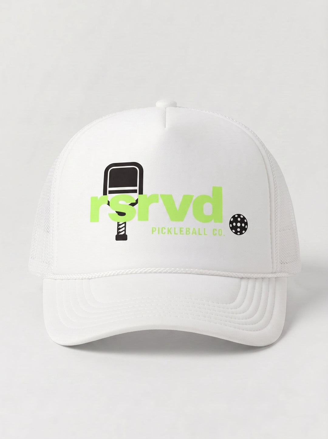 RSRVD Lowercase Trucker Hat Neon Green RSRVD Pickleball