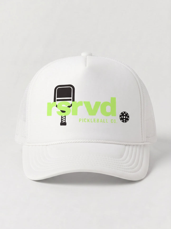 RSRVD Lowercase Trucker Hat Neon Green RSRVD Pickleball