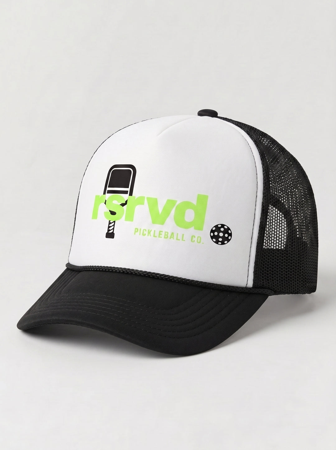 RSRVD Lowercase Trucker Hat Neon Green RSRVD Pickleball