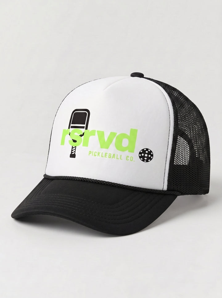 RSRVD Lowercase Trucker Hat Neon Green RSRVD Pickleball