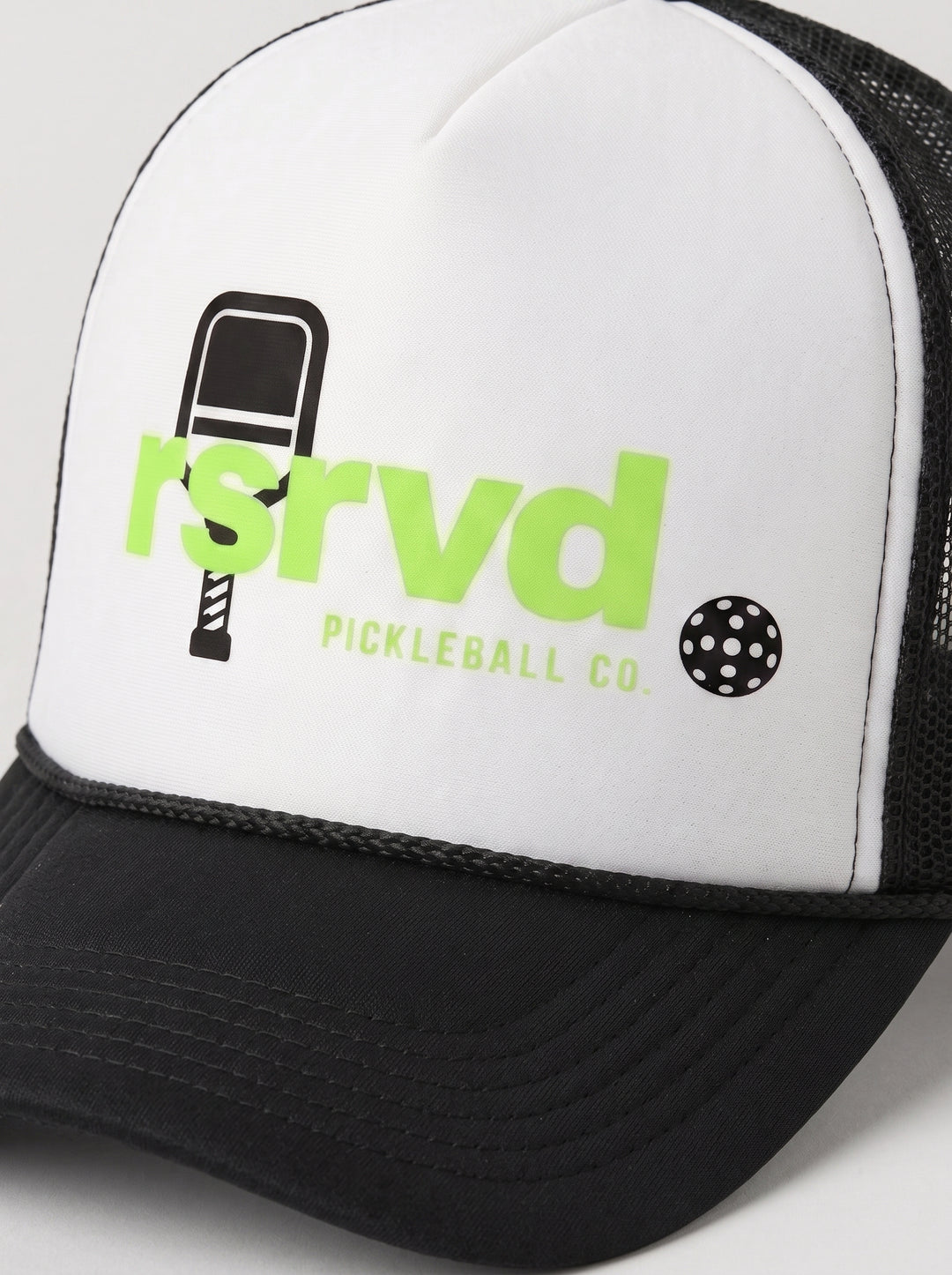 RSRVD Lowercase Trucker Hat Neon Green RSRVD Pickleball