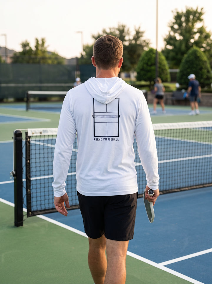 Heritage Court Back Long Sleeve Hooded Tee RSRVD Pickleball