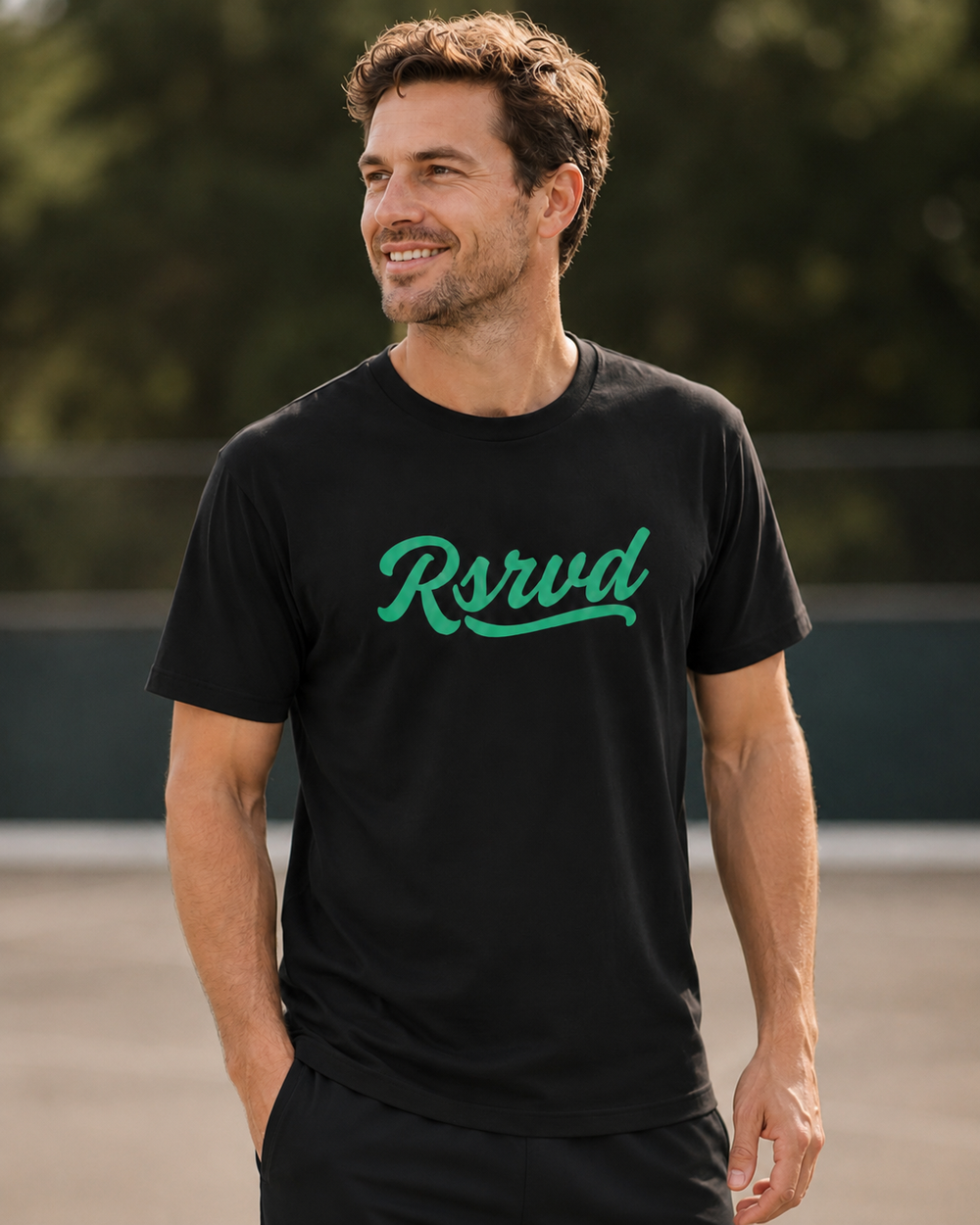 Men's Slim-Fit Pickleball Tee in Court Green RSRVD Pickleball
