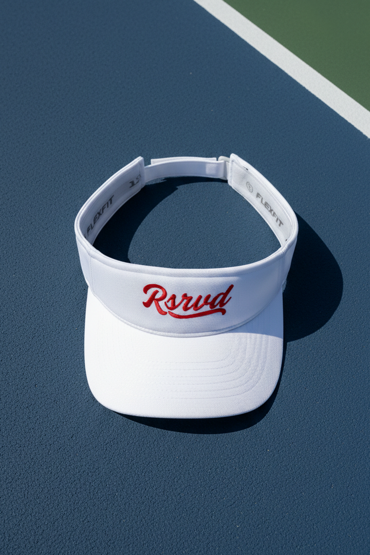 Cursive - RED THREAD Visor RSRVD Pickleball