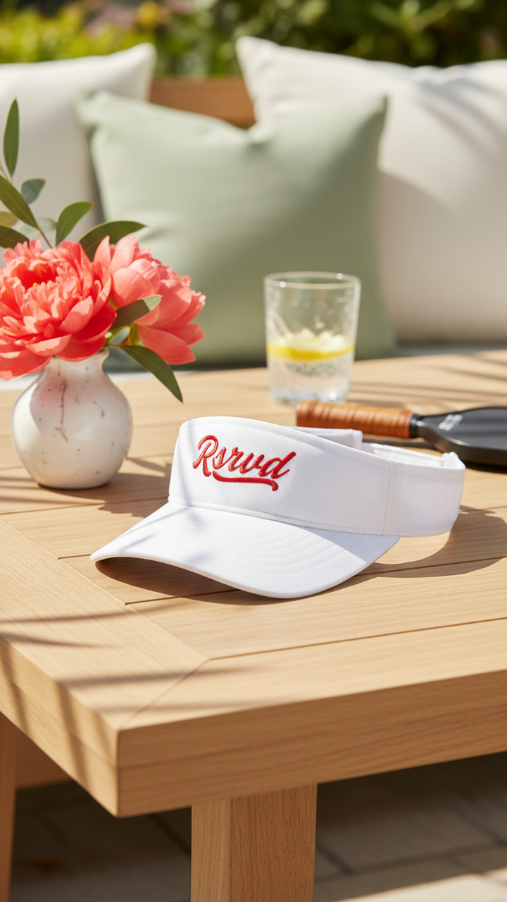 Cursive - RED THREAD Visor RSRVD Pickleball
