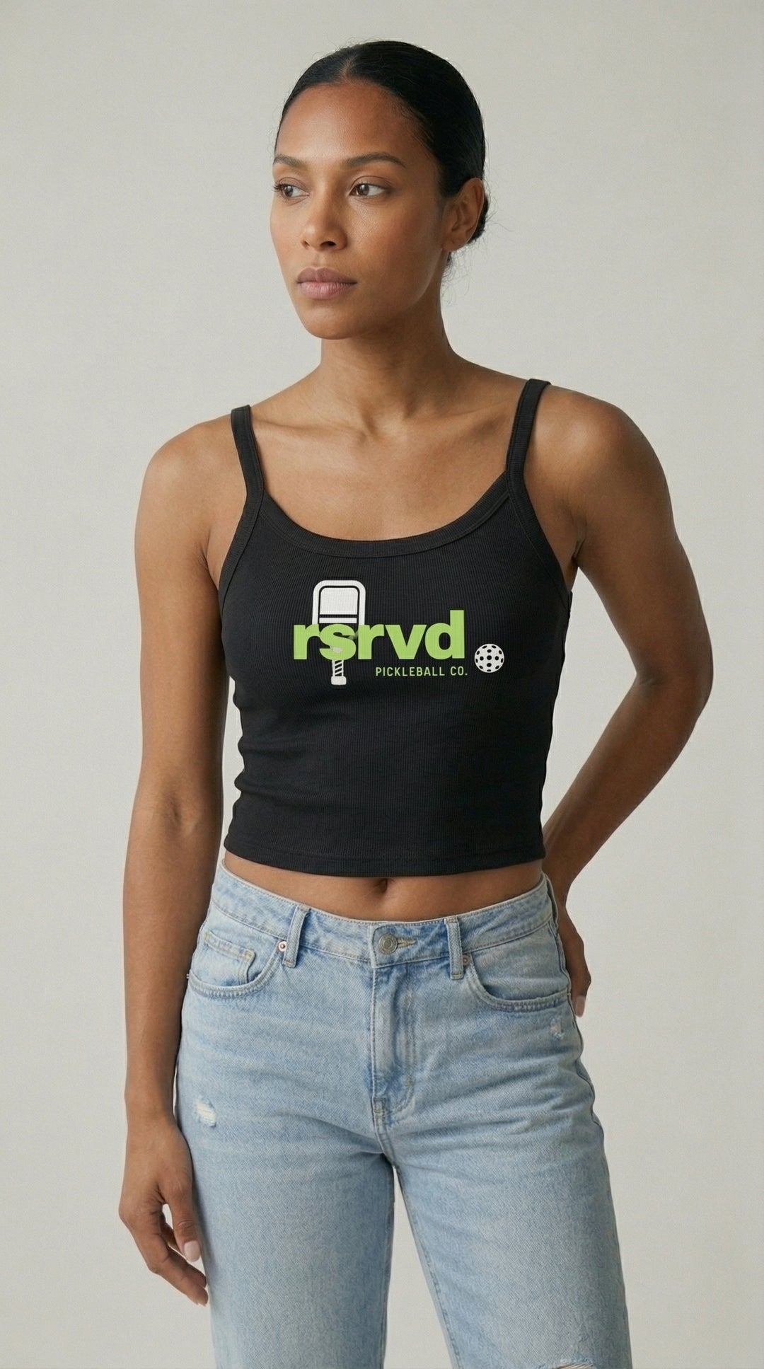 RSRVD Cami Tank - Electric Neon logo RSRVD Pickleball