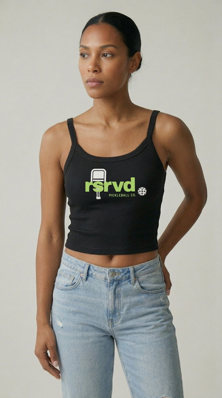 RSRVD Cami Tank - Electric Neon logo RSRVD Pickleball