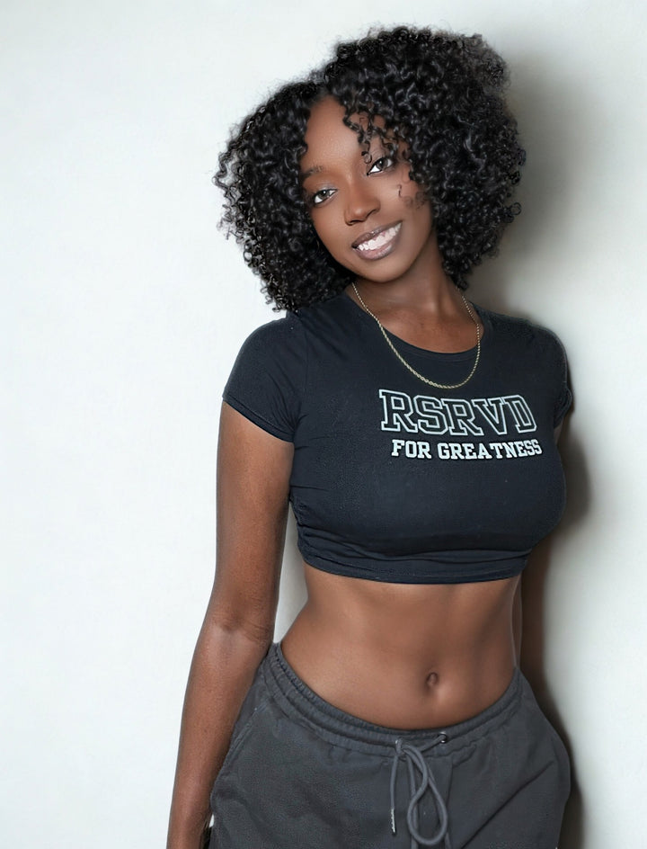 Slim Fit Crop Tee – “RSRVD for Greatness.”